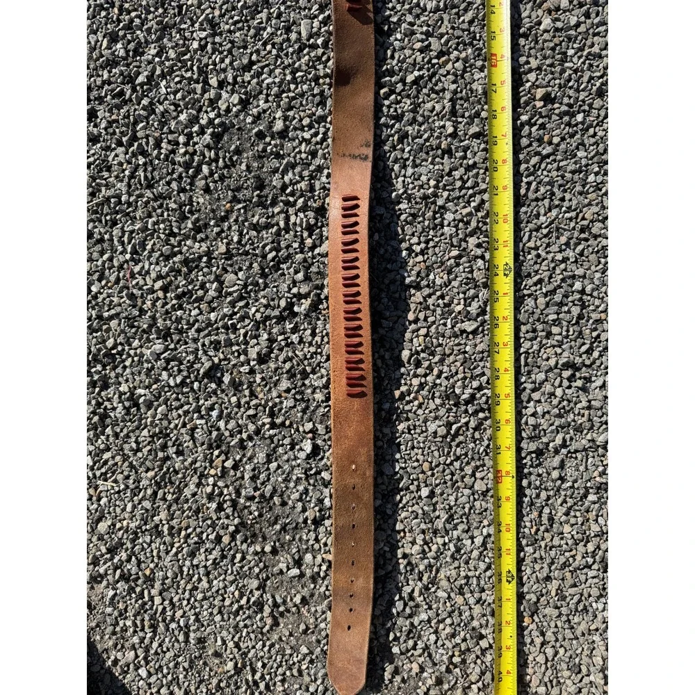 Vintage Leather Rifle Cartridge Belt Ammo Holder 22 /30 Cal Western Hunting 44in